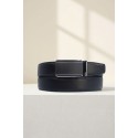 Ceinture automatique boucle crémaillère sans trous en croute de cuir de vachette 3.5 cm
