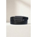 Ceinture automatique boucle crémaillère sans trous en croute de cuir de vachette 3.5 cm