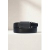 Ceinture automatique boucle crémaillère sans trous en croute de cuir de vachette 3.5 cm - 4