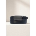 Ceinture automatique boucle crémaillère sans trous en croute de cuir de vachette 3.5 cm