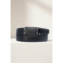 Ceinture automatique boucle crémaillère sans trous en croute de cuir de vachette 3.5 cm