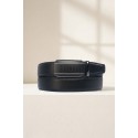Ceinture automatique boucle crémaillère sans trous en croute de cuir de vachette 3.5 cm