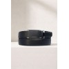 Ceinture automatique boucle crémaillère sans trous en croute de cuir de vachette 3.5 cm - 4
