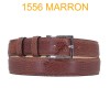 Ceinture en cuir de suède impression lezard fabrication italienne 1556 marron