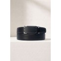 Ceinture automatique boucle crémaillère sans trous en croute de cuir de vachette 3.5 cm