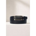 Ceinture automatique boucle crémaillère sans trous en croute de cuir de vachette 3.5 cm