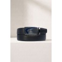 Ceinture automatique boucle crémaillère sans trous en croute de cuir de vachette 3.5 cm
