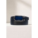 Ceinture automatique boucle crémaillère sans trous en croute de cuir de vachette 3.5 cm