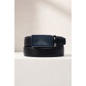 Ceinture automatique boucle crémaillère sans trous en croute de cuir de vachette 3.5 cm