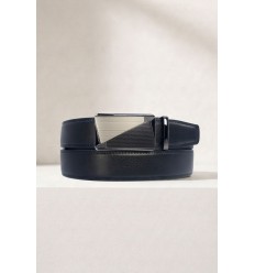 Ceinture automatique boucle crémaillère sans trous en croute de cuir de vachette 3.5 cm - 4