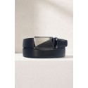 Ceinture automatique boucle crémaillère sans trous en croute de cuir de vachette 3.5 cm