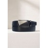 Ceinture automatique boucle crémaillère sans trous en croute de cuir de vachette 3.5 cm - 4