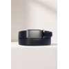 Ceinture automatique boucle crémaillère sans trous en croute de cuir de vachette 3.5 cm - 4
