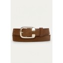 Ceinture femme en cuir daim largeur 3 cm avec boucle couleur dorée