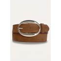 Ceinture femme en cuir daim largeur 3,5 cm avec boucle couleur dorée