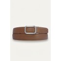 Ceinture automatique unisex boucle crémaillère sans trous en croute de cuir de vachette 3 cm
