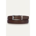 Ceinture automatique unisex boucle crémaillère sans trous en croute de cuir de vachette 3 cm