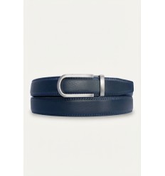 Ceinture automatique unisex boucle crémaillère sans trous en croute de cuir de vachette 3 cm - 4