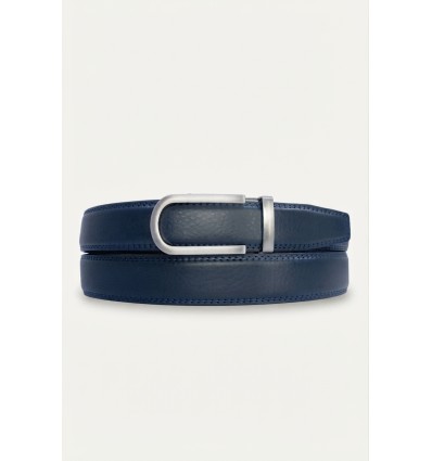 Ceinture automatique unisex boucle crémaillère sans trous en croute de cuir de vachette 3 cm - 4
