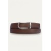 Ceinture automatique unisex boucle crémaillère sans trous en croute de cuir de vachette 3 cm - 5