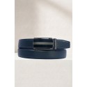Ceinture automatique boucle crémaillère sans trous en croute de cuir de vachette 3.5 cm