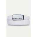 Ceinture automatique boucle crémaillère sans trous en croute de cuir de vachette 3.5 cm