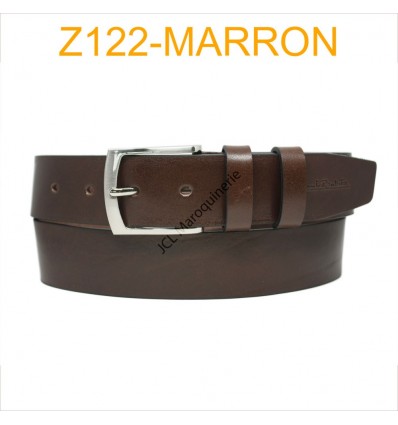 Ceinture en cuir de vachette véritable fabrication italienne Z122 marron