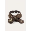 Ceinture en synthétique effet suède avec motifs cœurs et boucles style vintage