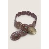 Ceinture style western en synthétique avec détaile couleur turquoise et ornements en métal vieilli - 2