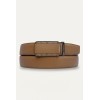 Ceinture automatique boucle crémaillère sans trous en croute de cuir de vachette 3.5 cm - 2