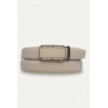 Ceinture automatique boucle crémaillère sans trous en croute de cuir de vachette 3.5 cm - 4