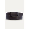Ceinture automatique boucle crémaillère sans trous en croute de cuir de vachette 3.5 cm - 7