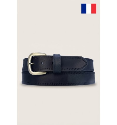 Ceinture pour homme en cuir de buffle largeur 4 cm Grand taille 140 cm Fabriqué en France - 1