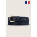 Ceinture pour homme en cuir de buffle largeur 4 cm Grand taille 140 cm Fabriqué en France
