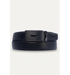 Ceinture automatique boucle crémaillère sans trous en croute de cuir de vachette 3.5 cm - 4