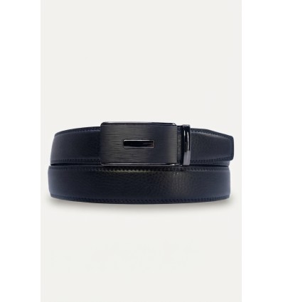 Ceinture automatique boucle crémaillère sans trous en croute de cuir de vachette 3.5 cm - 4