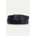 Ceinture automatique boucle crémaillère sans trous en croute de cuir de vachette 3.5 cm