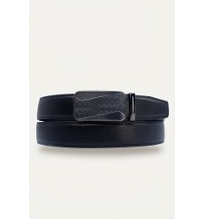 Ceinture automatique boucle crémaillère sans trous en croute de cuir de vachette 3.5 cm - 4