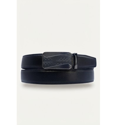 Ceinture automatique boucle crémaillère sans trous en croute de cuir de vachette 3.5 cm - 4