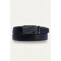 Ceinture automatique boucle crémaillère sans trous en croute de cuir de vachette 3.5 cm