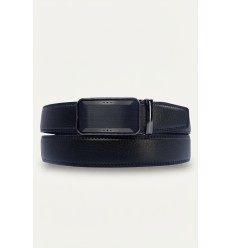 Ceinture automatique boucle crémaillère sans trous en croute de cuir de vachette 3.5 cm - 4