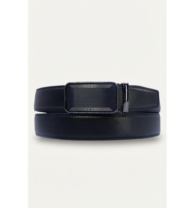 Ceinture automatique boucle crémaillère sans trous en croute de cuir de vachette 3.5 cm - 4