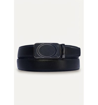 Ceinture automatique boucle crémaillère sans trous en croute de cuir de vachette 3.5 cm - 4