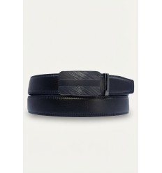 Ceinture automatique boucle crémaillère sans trous en croute de cuir de vachette 3.5 cm - 4