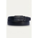 Ceinture automatique boucle crémaillère sans trous en croute de cuir de vachette 3.5 cm