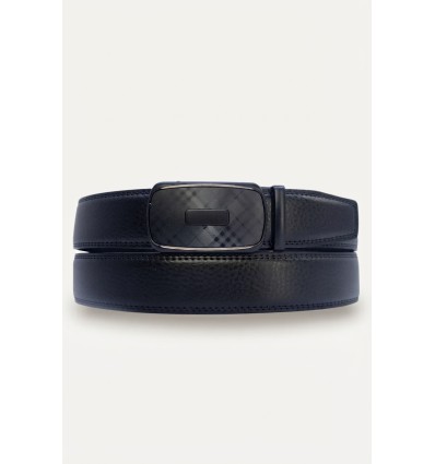 Ceinture automatique boucle crémaillère sans trous en croute de cuir de vachette 3.5 cm - 4
