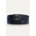 Ceinture automatique boucle crémaillère sans trous en croute de cuir de vachette 3.5 cm