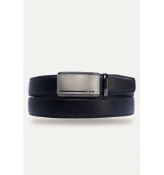 Ceinture automatique boucle crémaillère sans trous en croute de cuir de vachette 3.5 cm - 4