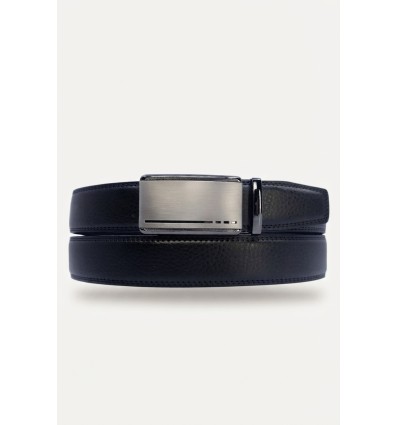 Ceinture automatique boucle crémaillère sans trous en croute de cuir de vachette 3.5 cm - 4