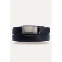Ceinture automatique boucle crémaillère sans trous en croute de cuir de vachette 3.5 cm